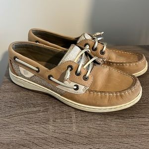 Sperry gold sparkle boat shoes